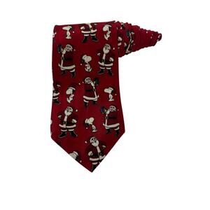 Peanuts Hang’n With Santa Claus Snoopy Cartoon Vintage Novelty Necktie